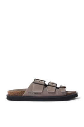 Three-Band Suede Sandals